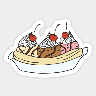 Banana Split Ice Cream Sundae Sticker